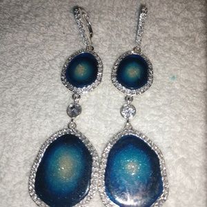 AVON blue glass and crystals